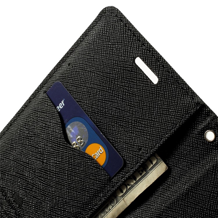 Mercury GOOSPERY Fancy Diary Leather Wallet Case for Samsung Galaxy S5 mini G800 w/ Stand - Black-6