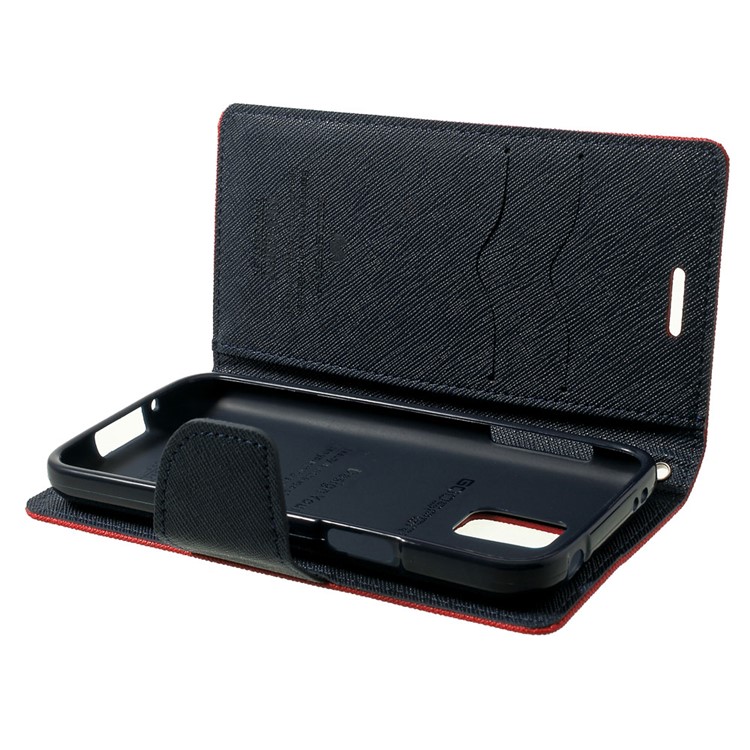 Mercury GOOSPERY Fancy Diary Leather Wallet Case for Samsung Galaxy S5 mini G800 w/ Stand - Red-10