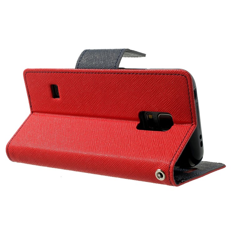 Mercury GOOSPERY Fancy Diary Leather Wallet Case for Samsung Galaxy S5 mini G800 w/ Stand - Red-4