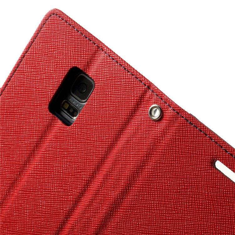 Mercury GOOSPERY Fancy Diary Leather Wallet Case for Samsung Galaxy S5 mini G800 w/ Stand - Red-6