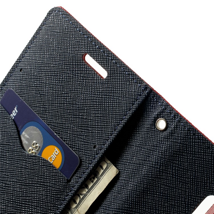 Mercury GOOSPERY Fancy Diary Leather Wallet Case for Samsung Galaxy S5 mini G800 w/ Stand - Red-7