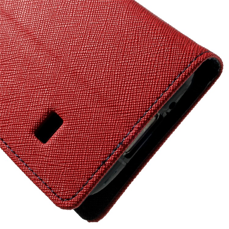 Mercury GOOSPERY Fancy Diary Leather Wallet Case for Samsung Galaxy S5 mini G800 w/ Stand - Red-9