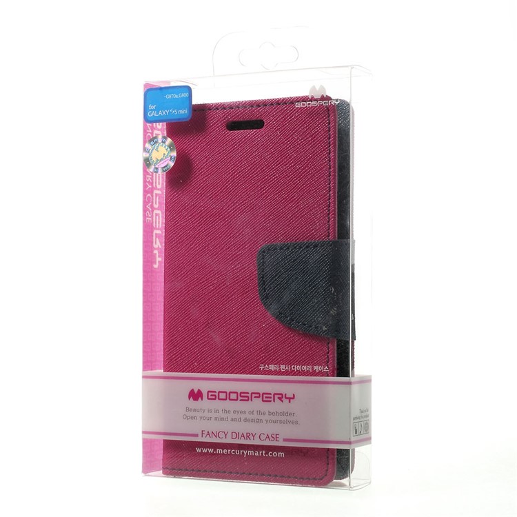 Mercury GOOSPERY Fancy Diary Leather Wallet Case for Samsung Galaxy S5 mini G800 w/ Stand - Rose-10