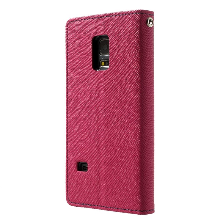 Mercury GOOSPERY Fancy Diary Leather Wallet Case for Samsung Galaxy S5 mini G800 w/ Stand - Rose-2