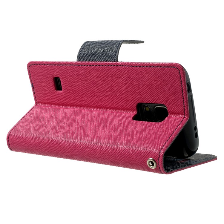 Mercury GOOSPERY Fancy Diary Leather Wallet Case for Samsung Galaxy S5 mini G800 w/ Stand - Rose-4
