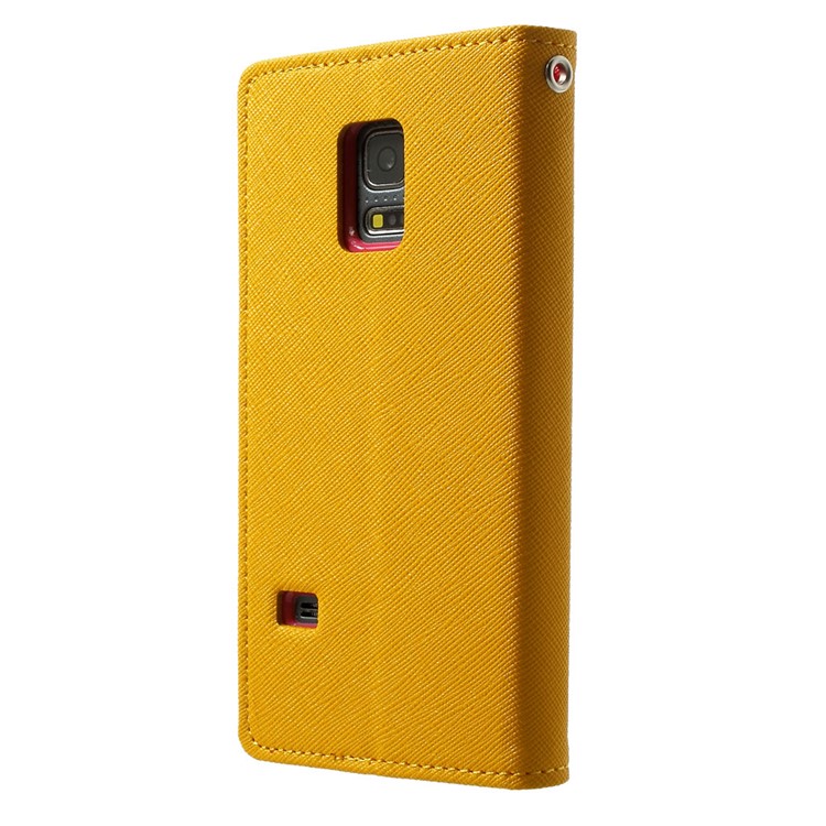 Mercury GOOSPERY Fancy Diary Leather Wallet Cover for Samsung Galaxy S5 mini G800 w/ Stand - Orange-2