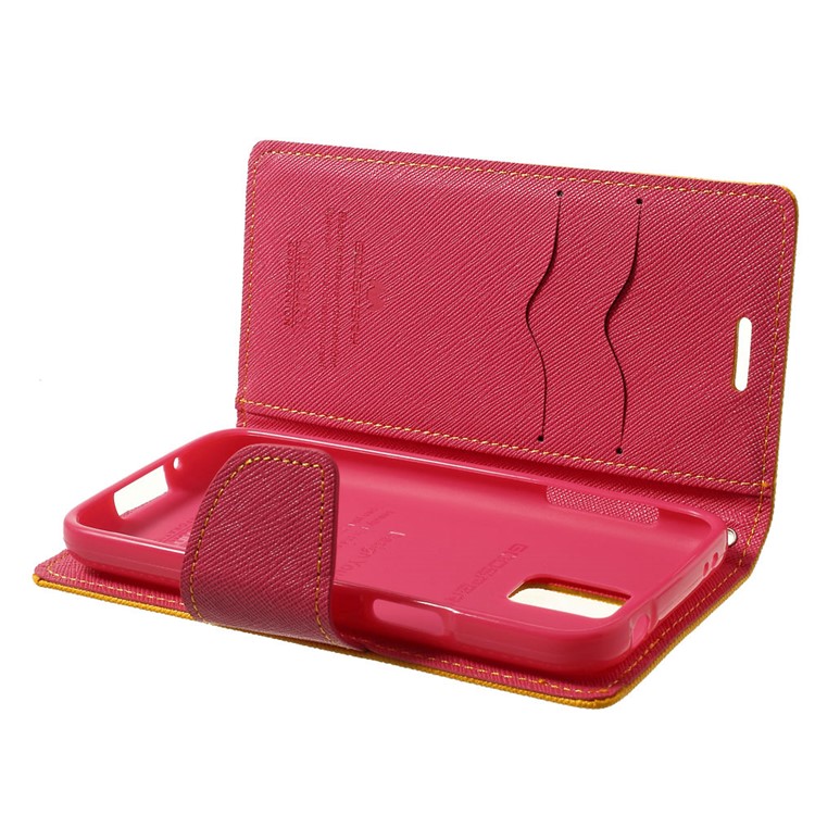 Mercury GOOSPERY Fancy Diary Leather Wallet Cover for Samsung Galaxy S5 mini G800 w/ Stand - Orange-9
