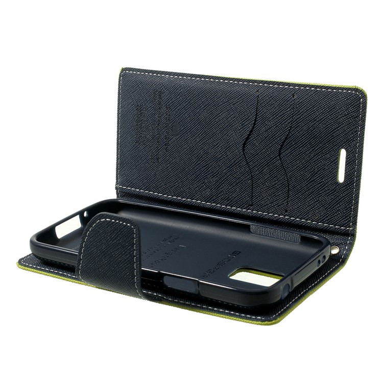 Mercury GOOSPERY Fancy Diary Leather Wallet Cover for Samsung Galaxy S5 mini G800 w/ Stand - Green-10