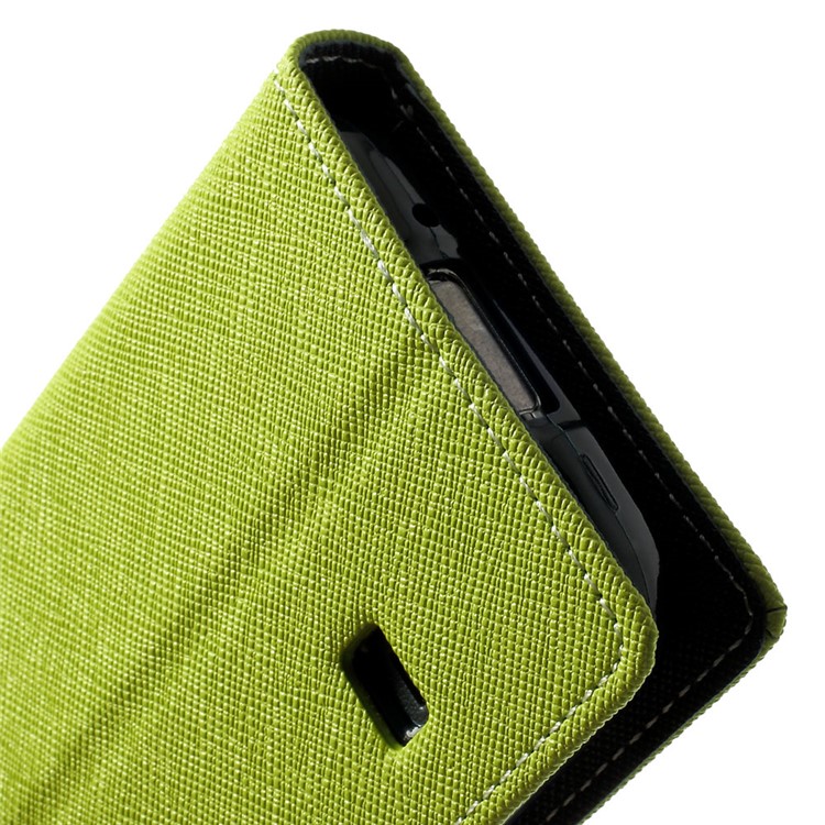 Mercury GOOSPERY Fancy Diary Leather Wallet Cover for Samsung Galaxy S5 mini G800 w/ Stand - Green-9