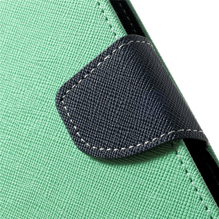 Mercury GOOSPERY for Samsung Galaxy S5 mini G800 Fancy Diary Leather Wallet Cover w/ Stand - Cyan-7