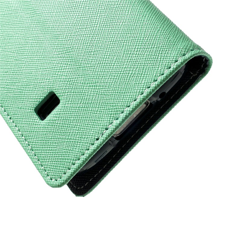 Mercury GOOSPERY for Samsung Galaxy S5 mini G800 Fancy Diary Leather Wallet Cover w/ Stand - Cyan-8