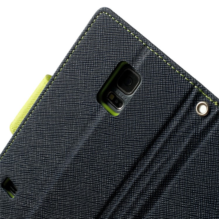 Mercury GOOSPERY for Samsung Galaxy S5 mini G800 Fancy Diary Leather Wallet Cover w/ Stand - Dark Blue-6