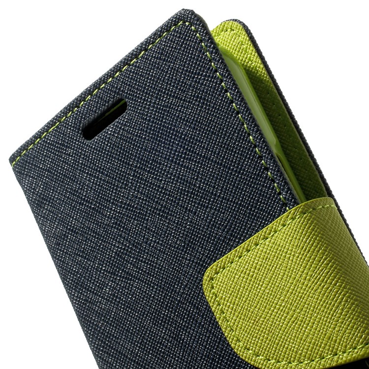 Mercury GOOSPERY for Samsung Galaxy S5 mini G800 Fancy Diary Leather Wallet Cover w/ Stand - Dark Blue-7