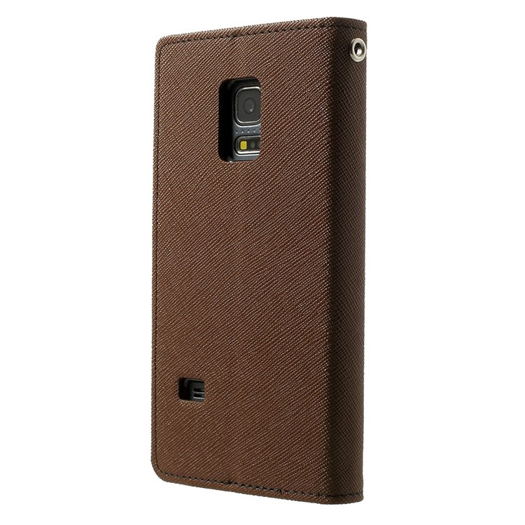Mercury GOOSPERY for Samsung Galaxy S5 mini G800 Fancy Diary Leather Wallet Stand Shell - Brown-2