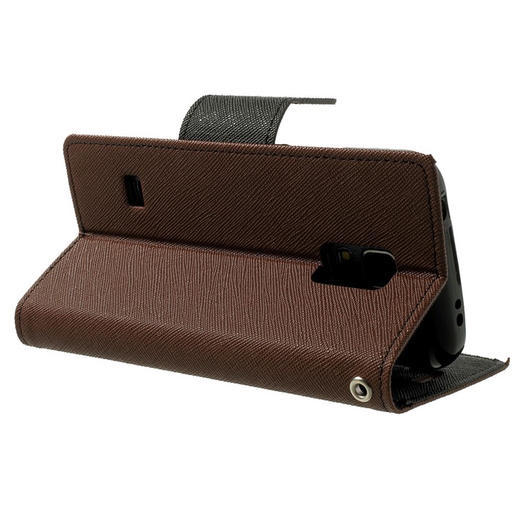 Mercury GOOSPERY for Samsung Galaxy S5 mini G800 Fancy Diary Leather Wallet Stand Shell - Brown-4