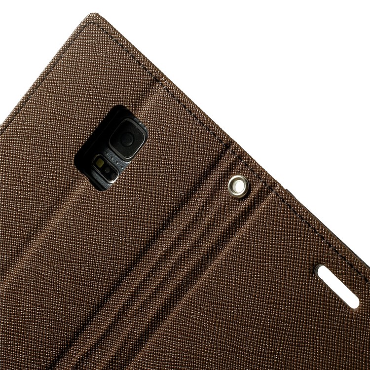 Mercury GOOSPERY for Samsung Galaxy S5 mini G800 Fancy Diary Leather Wallet Stand Shell - Brown-6