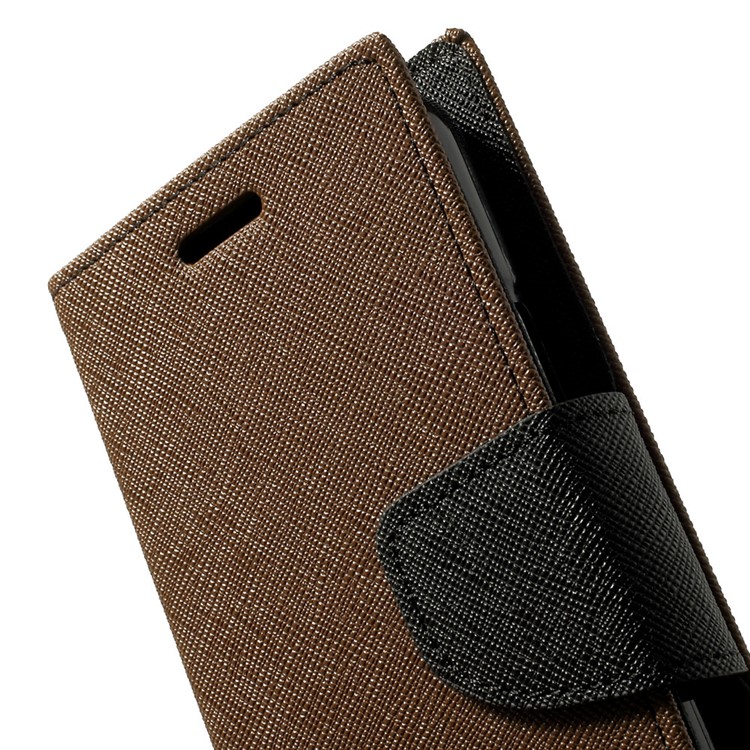 Mercury GOOSPERY for Samsung Galaxy S5 mini G800 Fancy Diary Leather Wallet Stand Shell - Brown-7