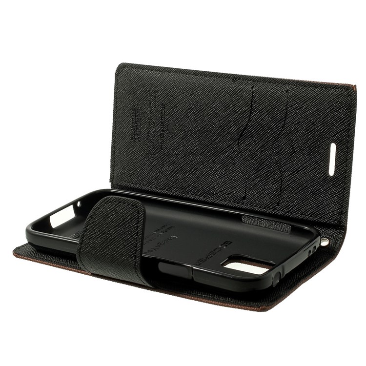 Mercury GOOSPERY for Samsung Galaxy S5 mini G800 Fancy Diary Leather Wallet Stand Shell - Brown-9
