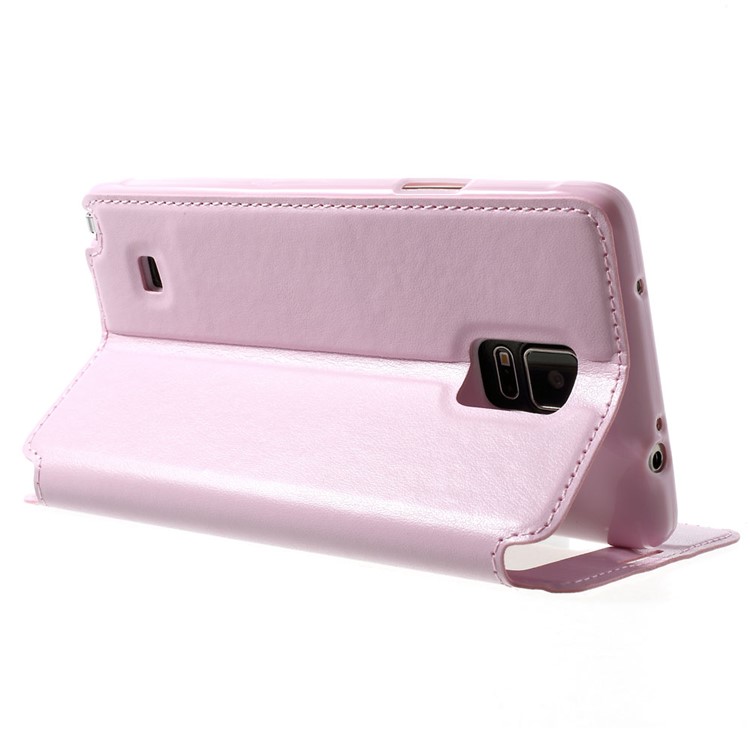 Roar Korea Noble View Leather Card Slot Cover for Samsung Galaxy Note 4 N910 - Pink-4