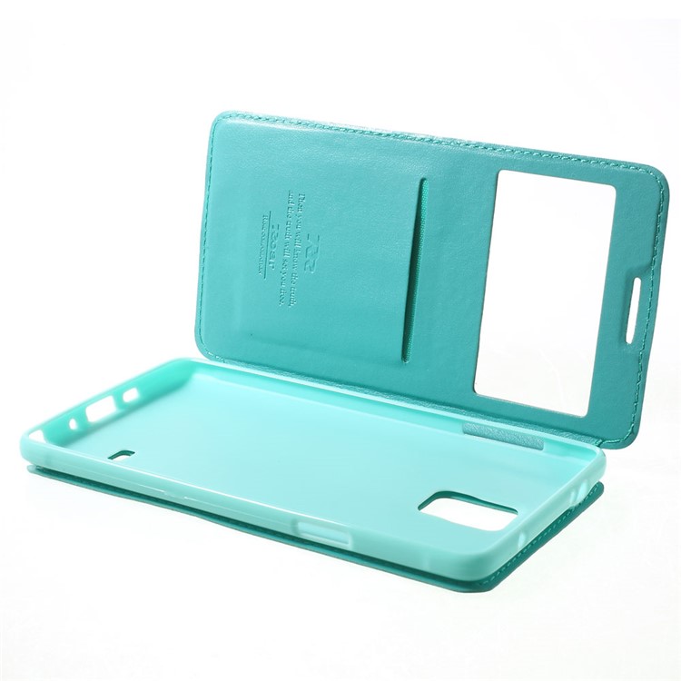 Roar Korea Noble View Leather Card Slot Case for Samsung Galaxy Note 4 N910 - Cyan-10