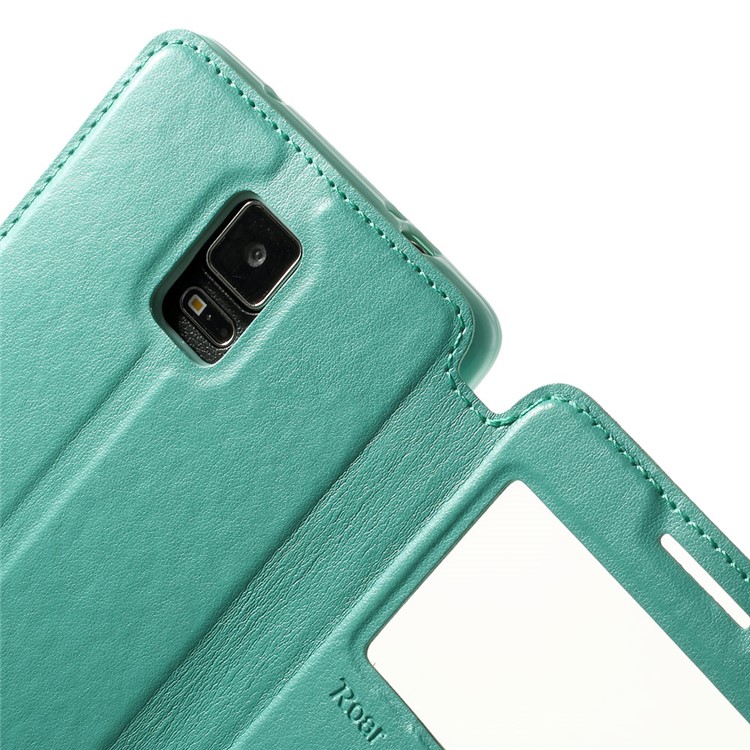 Roar Korea Noble View Leather Card Slot Case for Samsung Galaxy Note 4 N910 - Cyan-7