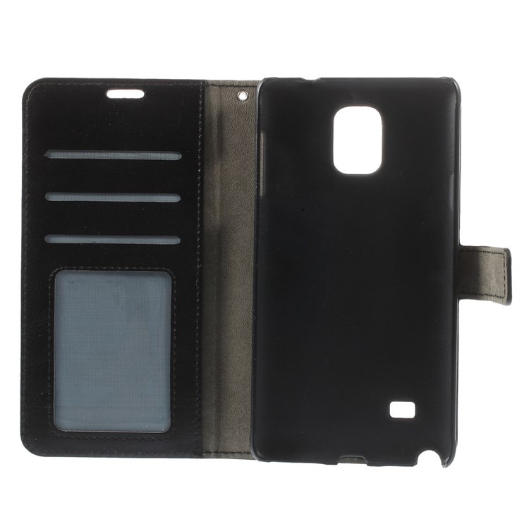 Black for Samsung Galaxy Note 4 N910 Crazy Horse Wallet Leather Case with Stand-10