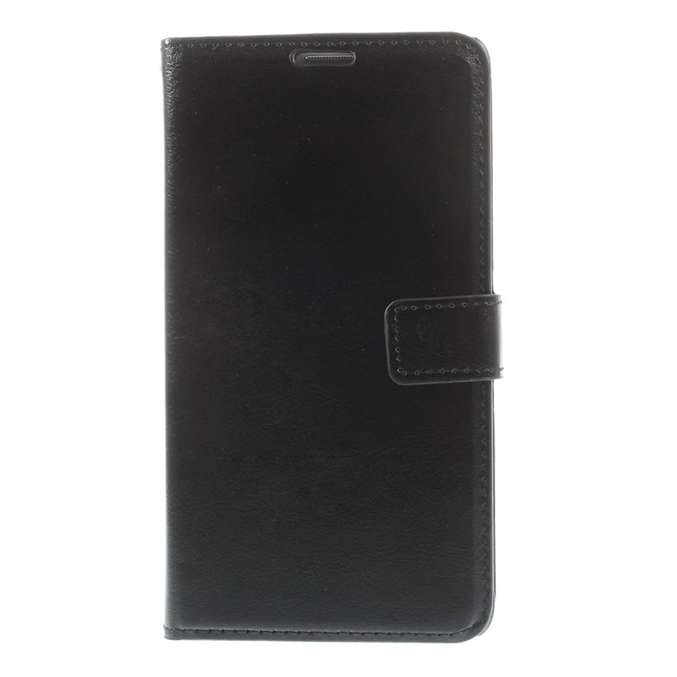 Black for Samsung Galaxy Note 4 N910 Crazy Horse Wallet Leather Case with Stand-3