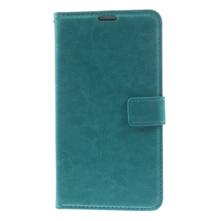 Blue Crazy Horse Stand Leather Wallet Cover for Samsung Galaxy Note 4 N910-3