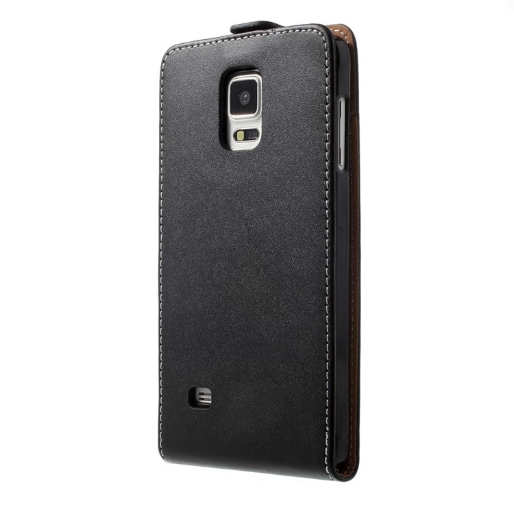 Black Card Holder Vertical Flip PU Leather Case for Samsung Galaxy Note 4 N910-4
