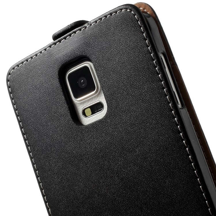 Black Card Holder Vertical Flip PU Leather Case for Samsung Galaxy Note 4 N910-6