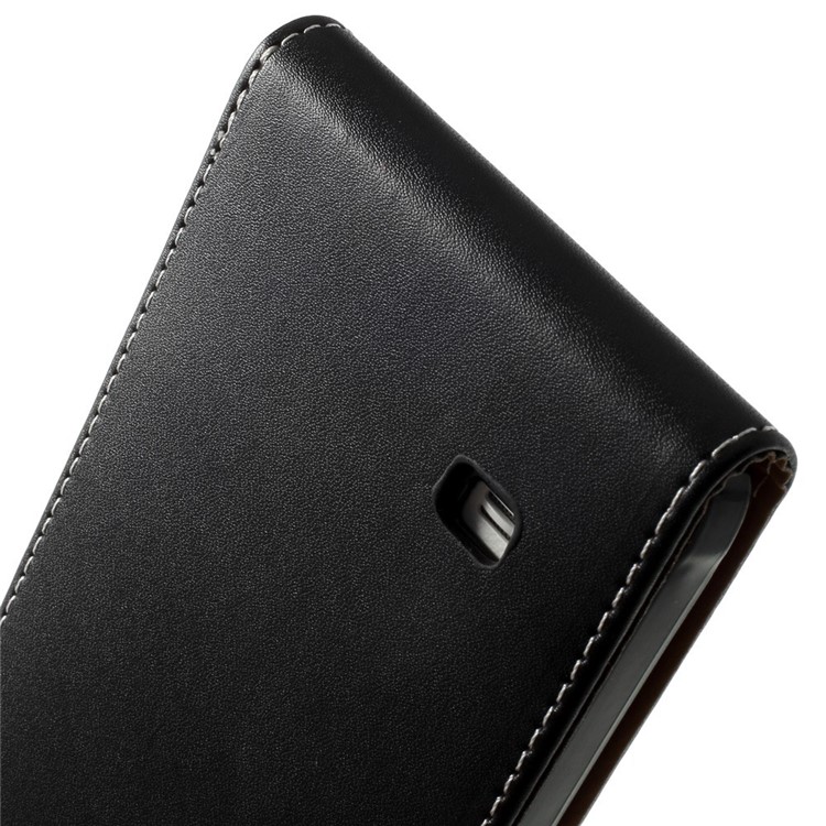 Black Card Holder Vertical Flip PU Leather Case for Samsung Galaxy Note 4 N910-8