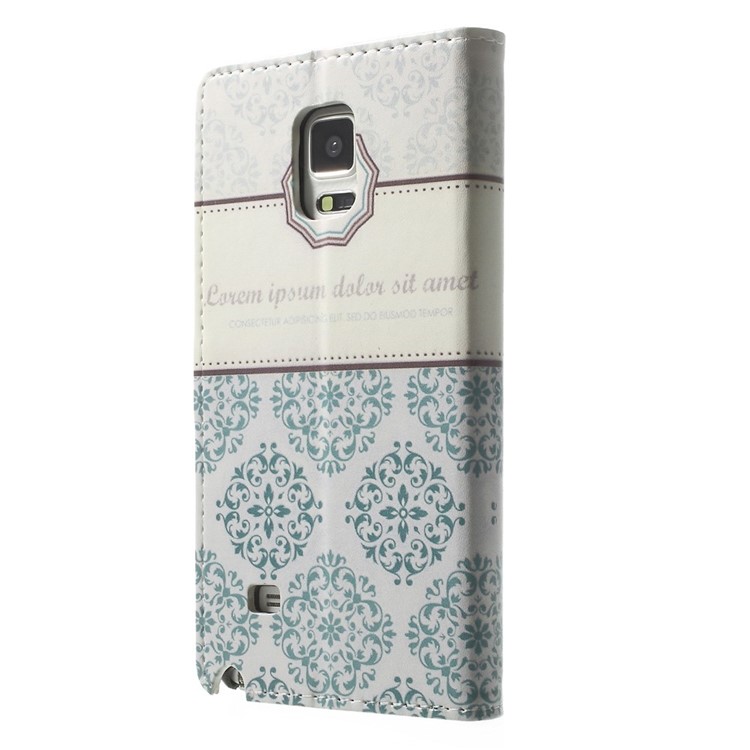 For Samsung Galaxy Note 4 N910 Wallet PU Leather Case with Stand - Crown & Moroccan Pattern-2