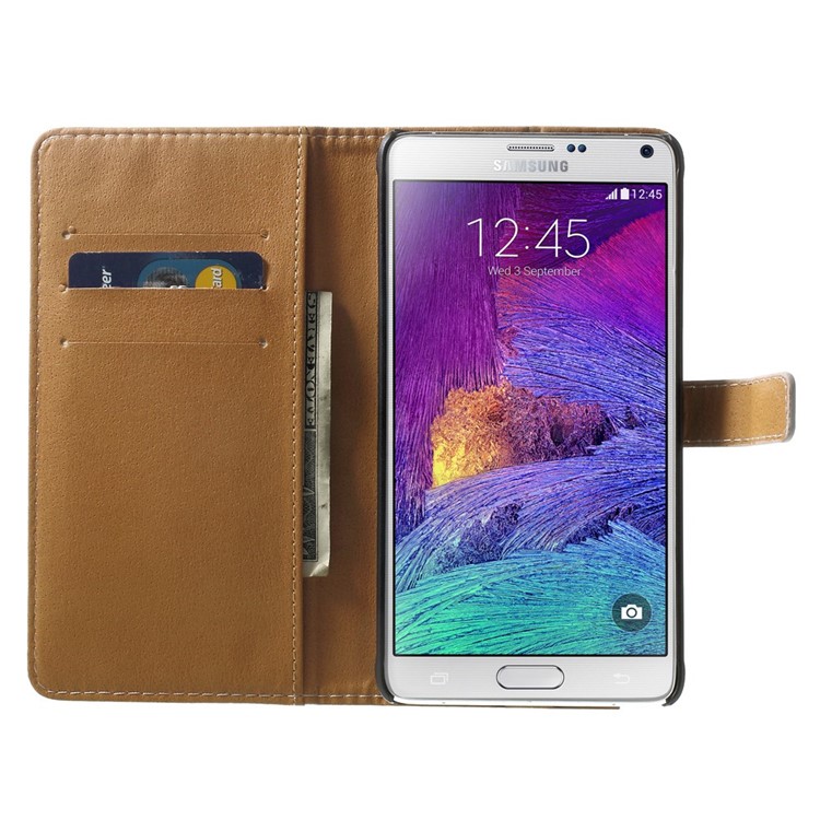 For Samsung Galaxy Note 4 N910 Wallet PU Leather Case with Stand - Crown & Moroccan Pattern-5