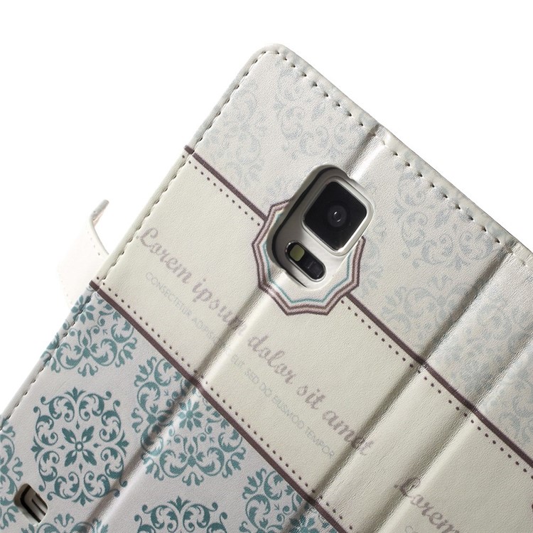 For Samsung Galaxy Note 4 N910 Wallet PU Leather Case with Stand - Crown & Moroccan Pattern-7
