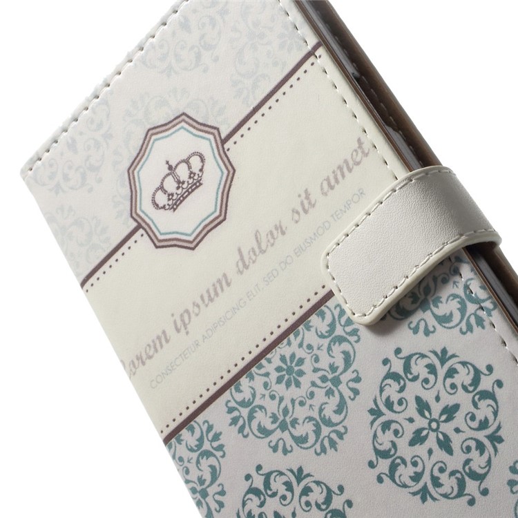 For Samsung Galaxy Note 4 N910 Wallet PU Leather Case with Stand - Crown & Moroccan Pattern-8