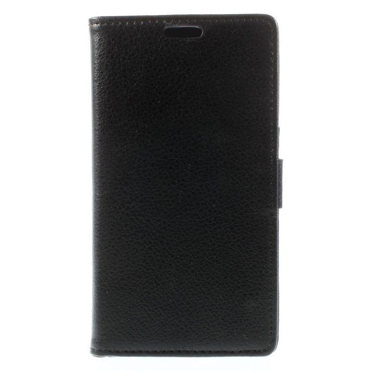 Litchi Skin Wallet Leather Stand Case for Samsung Galaxy Grand Prime SM-G530H - Black-3