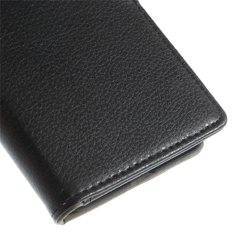 Litchi Skin Wallet Leather Stand Case for Samsung Galaxy Grand Prime SM-G530H - Black-7