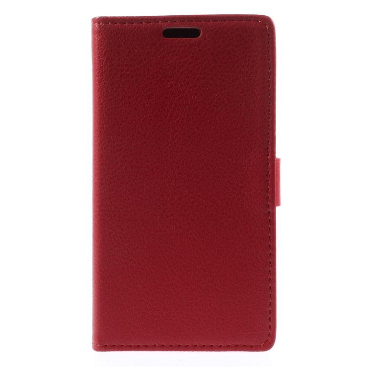 Litchi Skin Leather Magnetic Case w/ Card Slots for Samsung Galaxy Grand Prime SM-G530H - Red-3