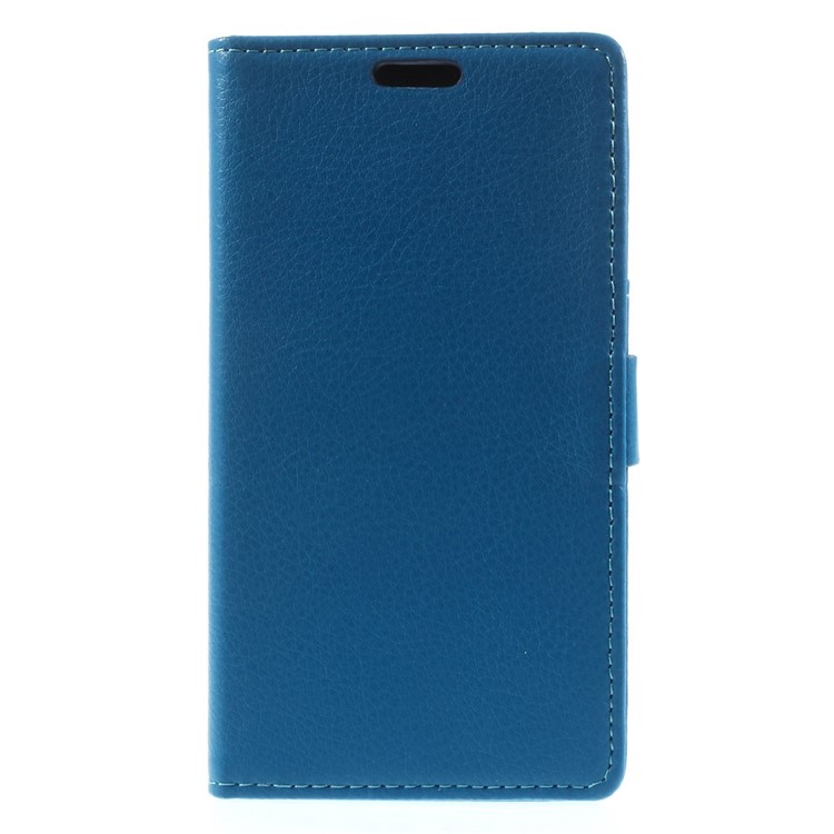 Litchi Skin Magnetic Leather Stand Case for Samsung Galaxy Grand Prime SM-G530H - Blue-3
