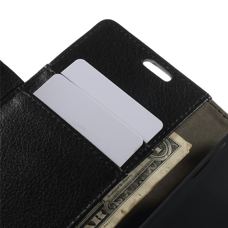 Litchi Grain Leather Magnetic Case w/ Stand for Samsung Galaxy A3 SM-A300F - Black-7