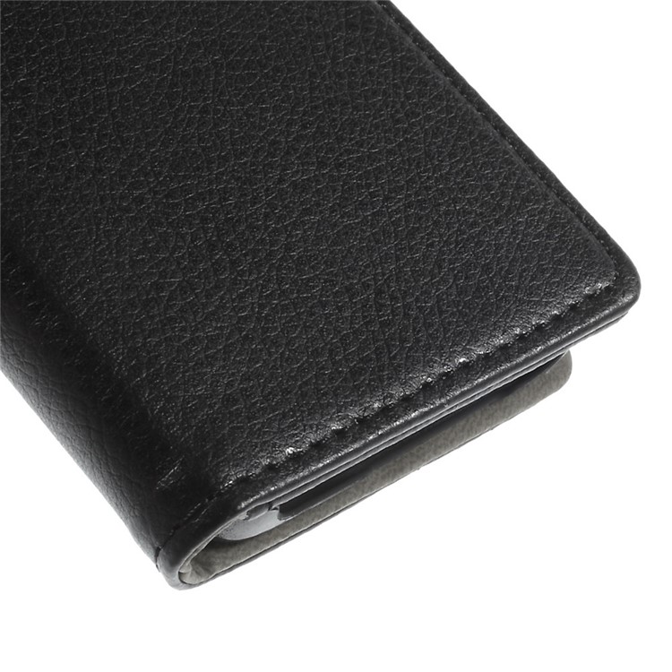 Litchi Grain Leather Magnetic Case w/ Stand for Samsung Galaxy A3 SM-A300F - Black-8