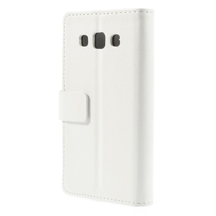 Litchi Grain Leather Magnetic Cover w/ Stand for Samsung Galaxy A3 SM-A300F - White-2