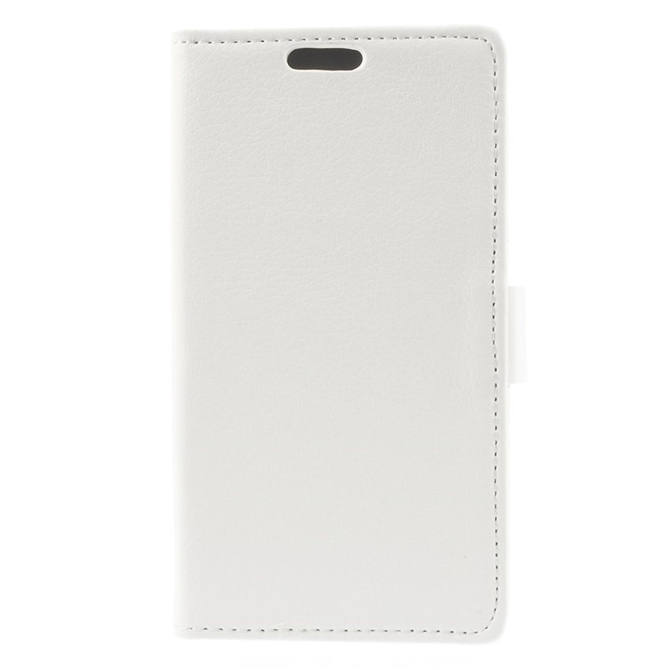 Litchi Grain Leather Magnetic Cover w/ Stand for Samsung Galaxy A3 SM-A300F - White-3