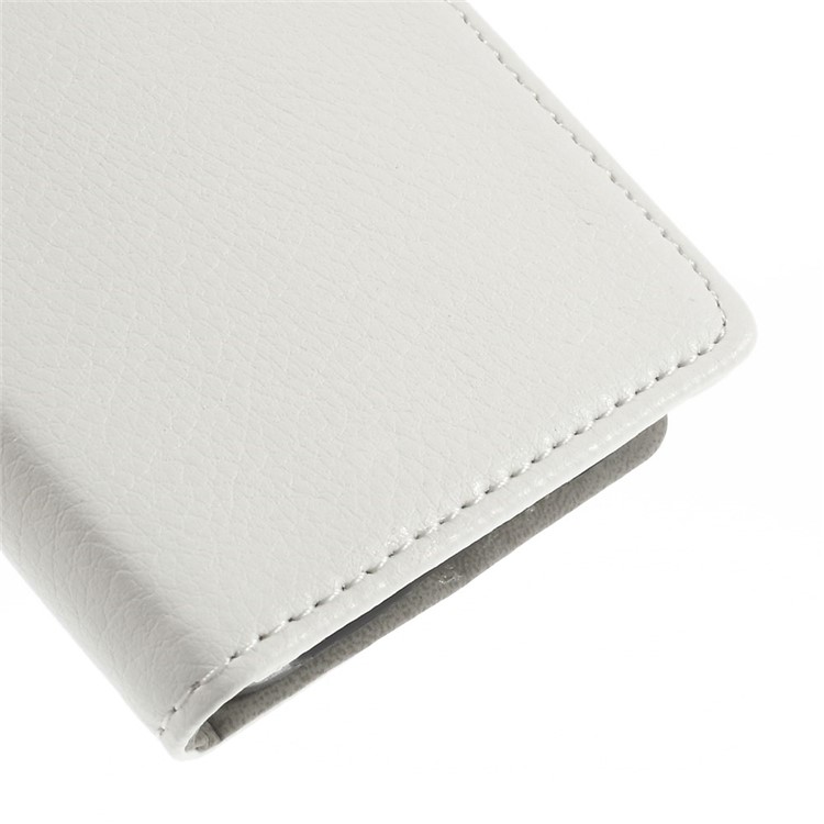 Litchi Grain Leather Magnetic Cover w/ Stand for Samsung Galaxy A3 SM-A300F - White-8