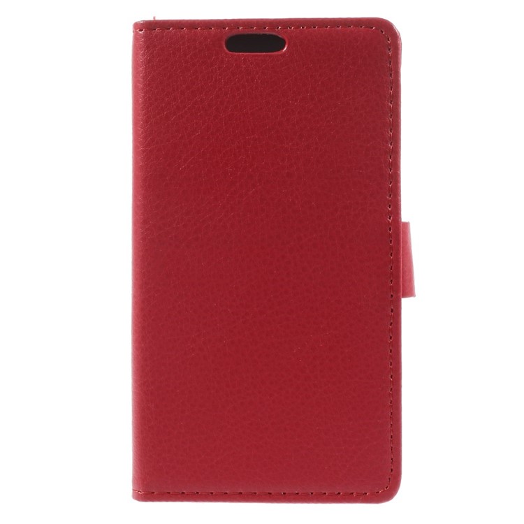 Litchi Grain Leather Magnetic Shell w/ Stand for Samsung Galaxy A3 SM-A300F - Red-3