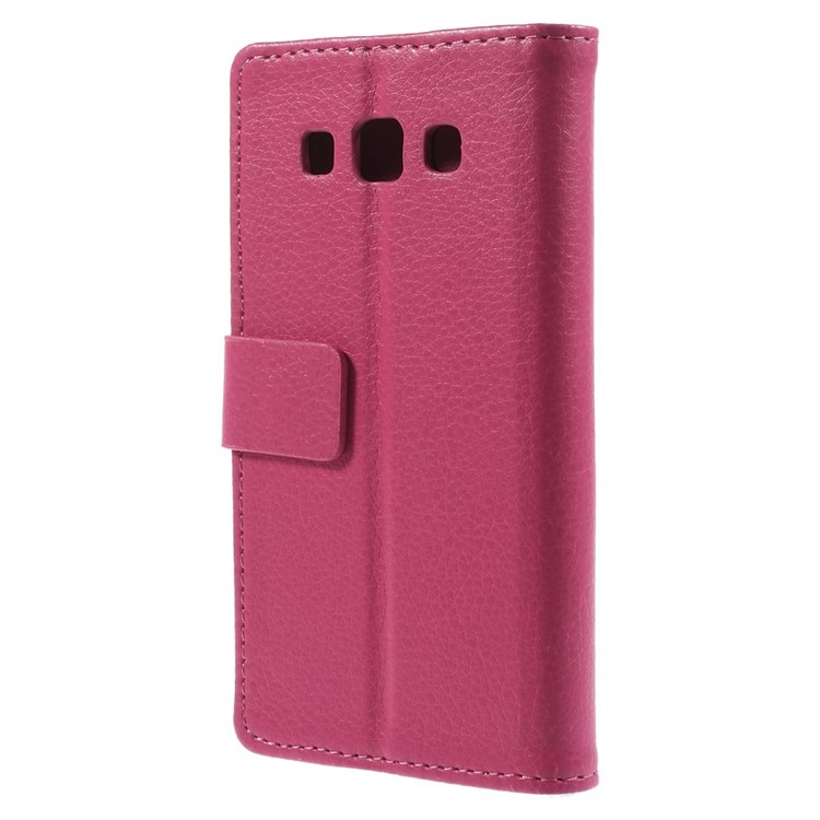 Litchi Grain Leather Wallet Case w/ Stand for Samsung Galaxy A3 SM-A300F - Rose-2