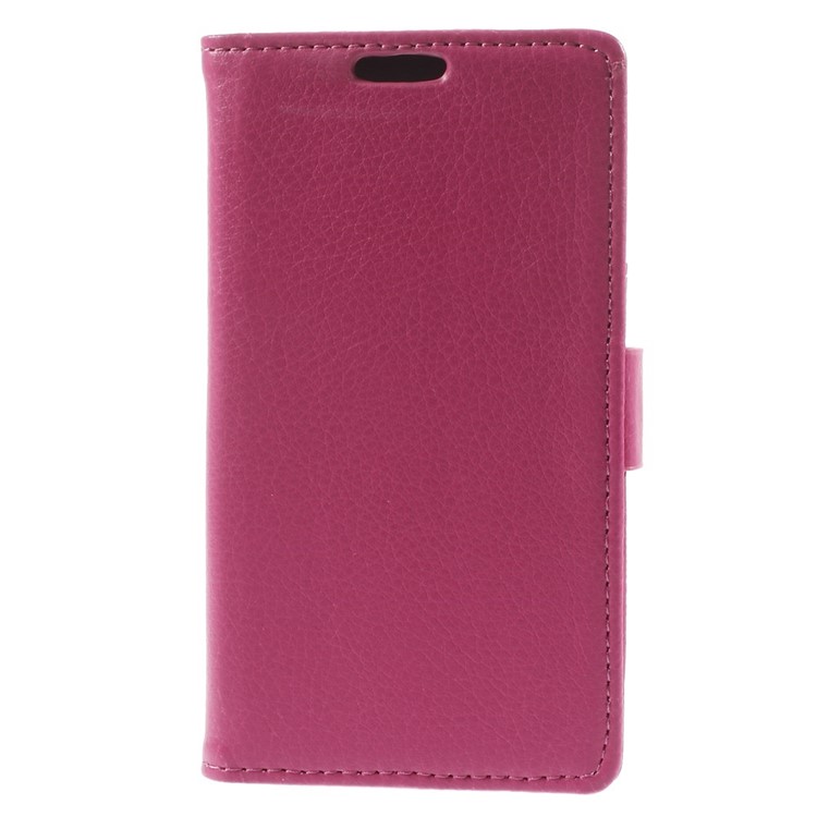 Litchi Grain Leather Wallet Case w/ Stand for Samsung Galaxy A3 SM-A300F - Rose-3