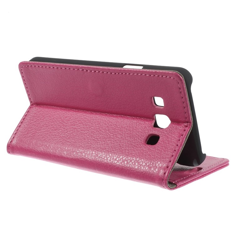 Litchi Grain Leather Wallet Case w/ Stand for Samsung Galaxy A3 SM-A300F - Rose-5