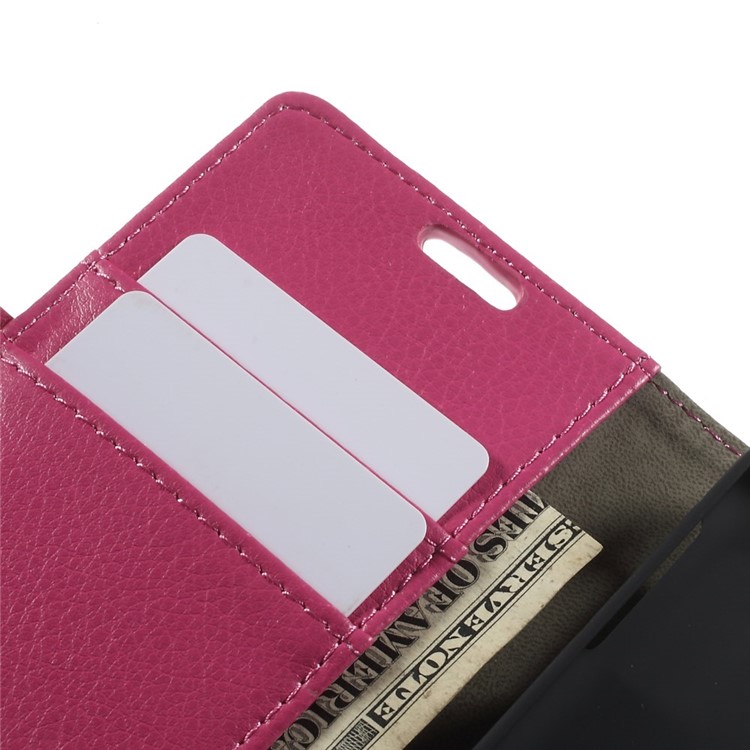 Litchi Grain Leather Wallet Case w/ Stand for Samsung Galaxy A3 SM-A300F - Rose-7
