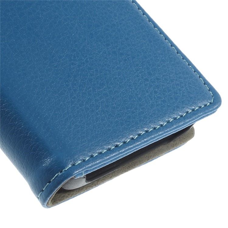 Litchi Grain Leather Wallet Cover w/ Stand for Samsung Galaxy A3 SM-A300F - Blue-8